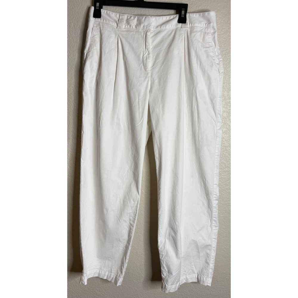 Ann Taylor Womens‎ 10 Pants White Chino Weekend Stretch Cotton Preppy Chic Beach
